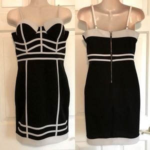 Black and white bodycon dress